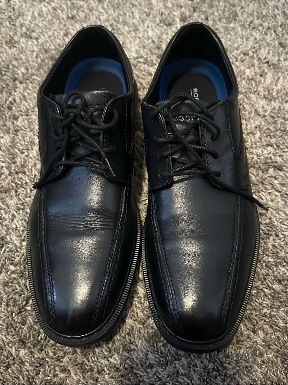 Rockport Black Leather Lace-Up Oxfords size 8